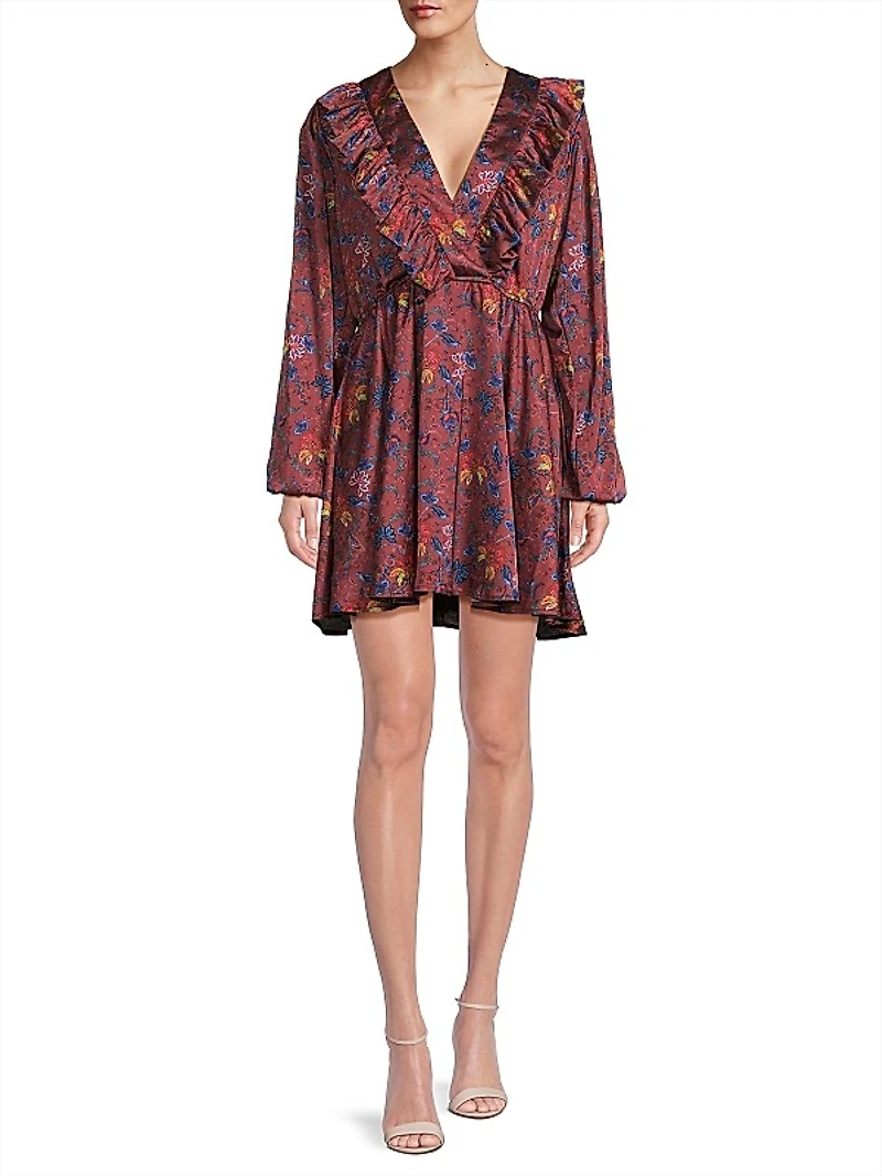 Tara Floral Satin Minidress