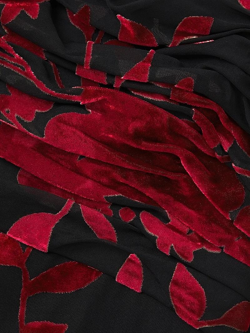 Tylia Floral Velvet Midi Dress
