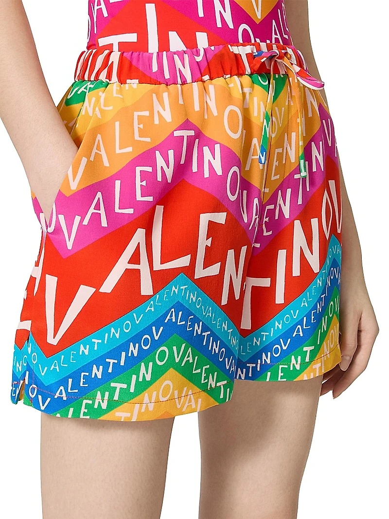 Crepe De Chine Chevron 24 Shorts