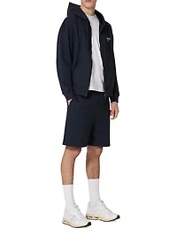 Cotton Sweatshirt with Hood, Zipper