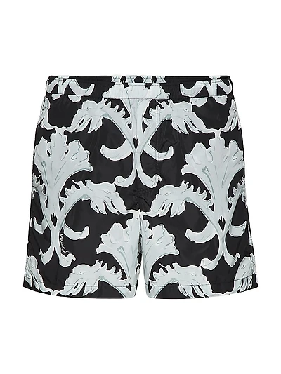 Nylon Swimsuit with Metamorphos Wall Print