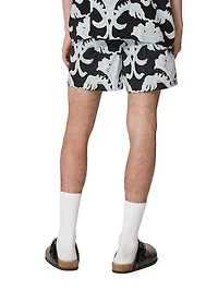 Nylon Swimsuit with Metamorphos Wall Print