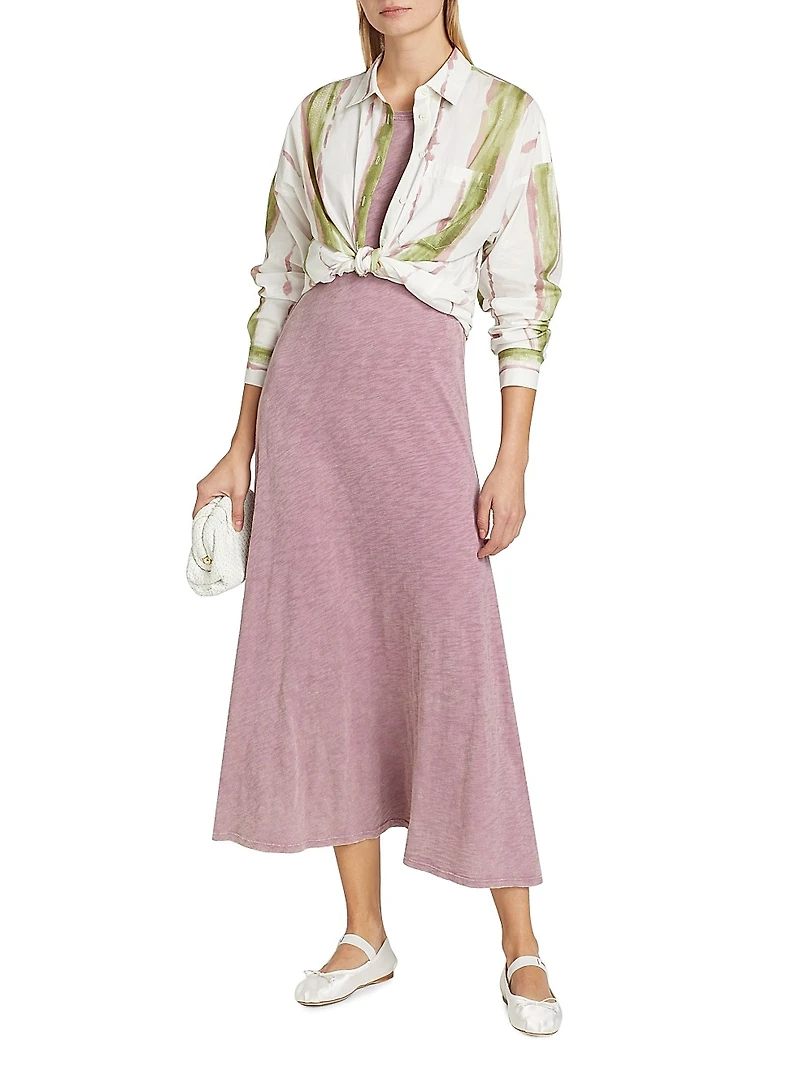 Striped Button-Front Shirt