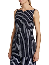 Magdalena Pinstripe Longline Top