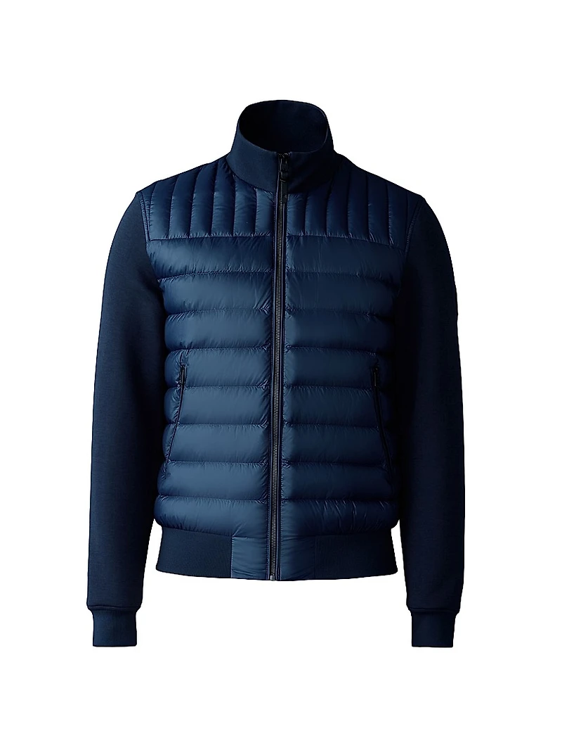 Collin Mixed-Media Bomber Jacket