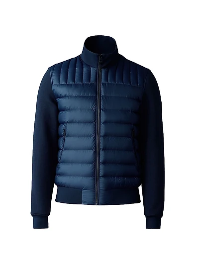 Collin Mixed-Media Bomber Jacket