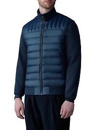 Collin Mixed-Media Bomber Jacket