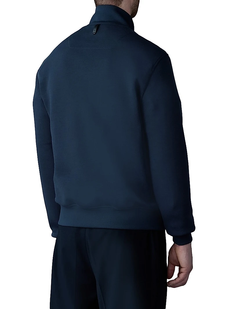 Collin Mixed-Media Bomber Jacket