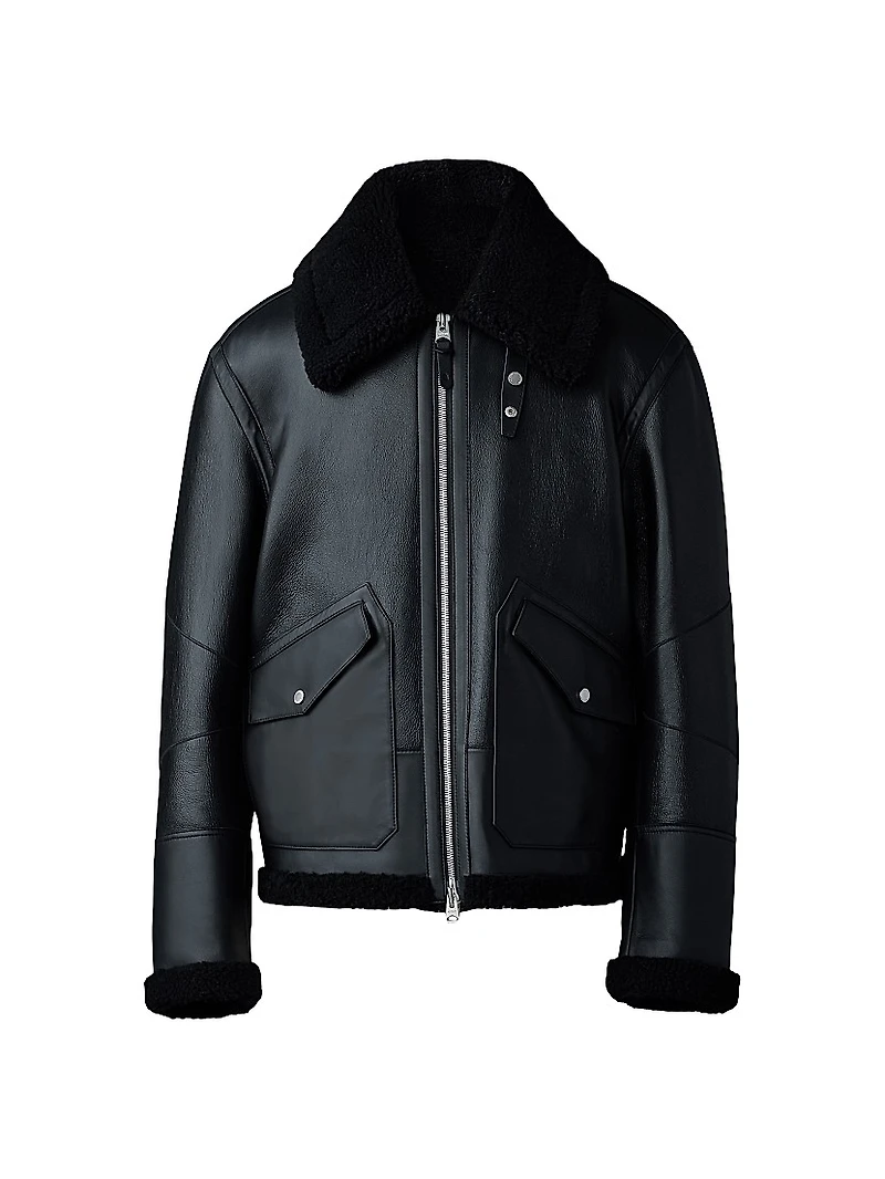 Atlas Shearling & Leather Aviator Jacket