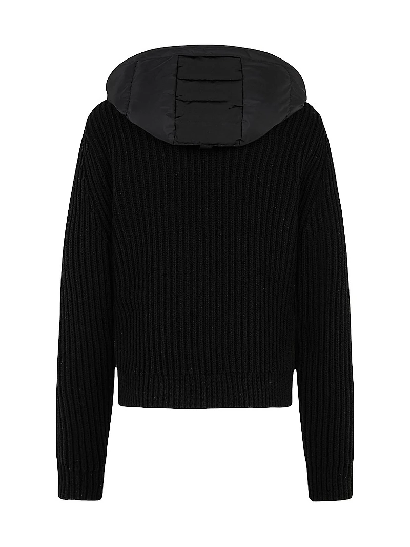 Maple Hybrid Mixed-Media Bomber Jacket