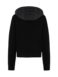 Maple Hybrid Mixed-Media Bomber Jacket