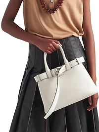 Pleated Leather Skirt