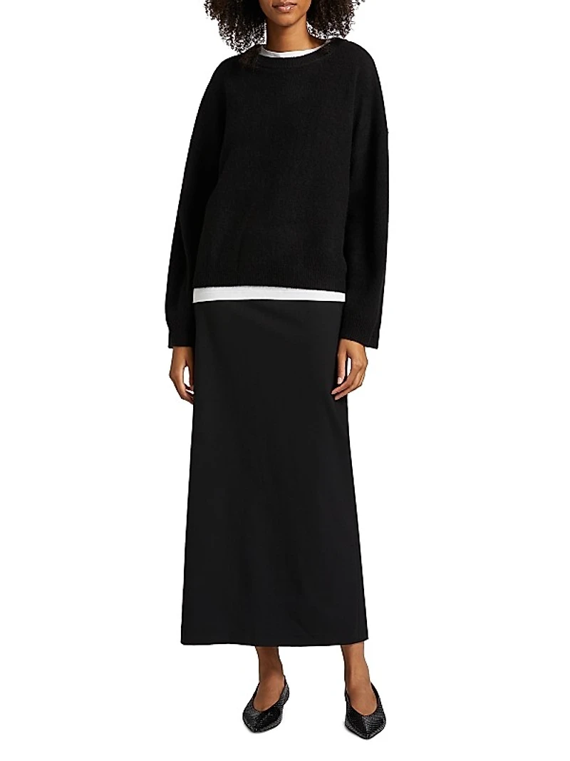 Samos Wool-Blend Pencil Midi-Skirt