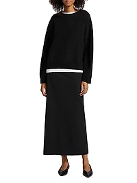 Samos Wool-Blend Pencil Midi-Skirt