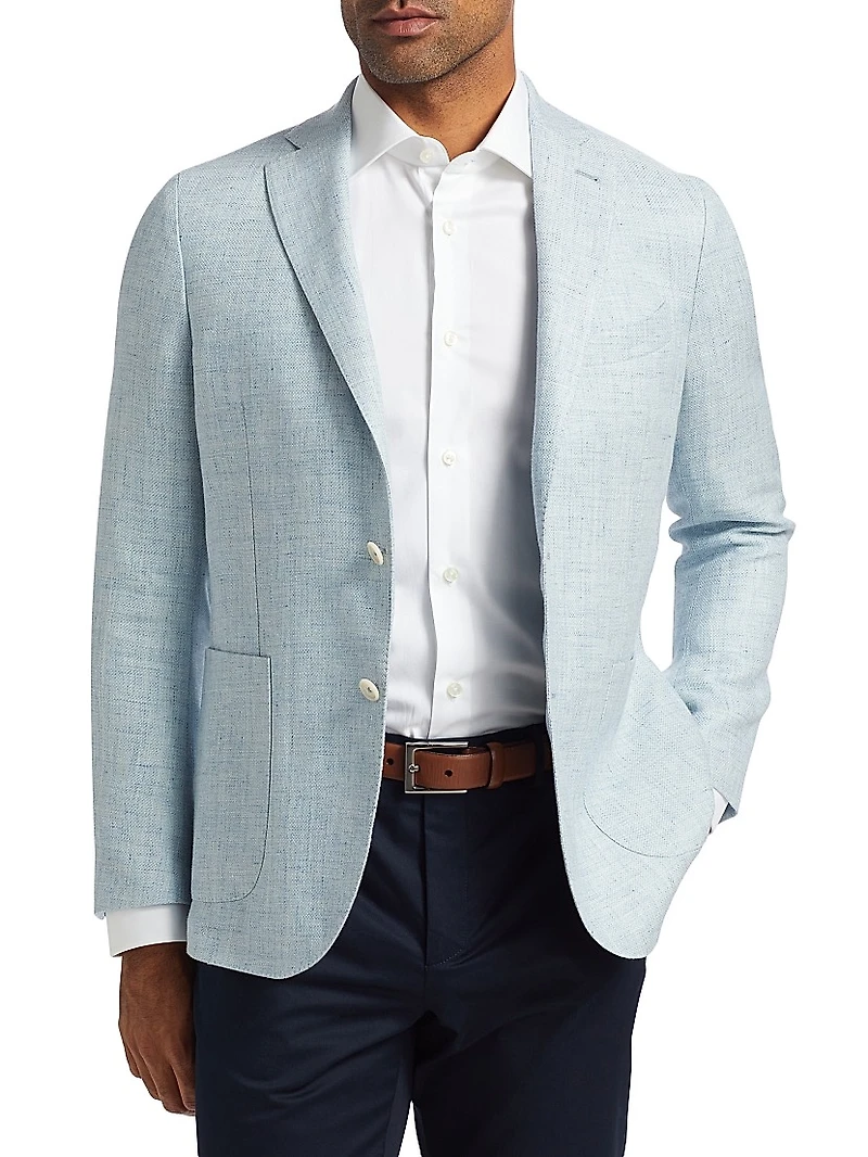 Linen & Wool Single-Breasted Blazer
