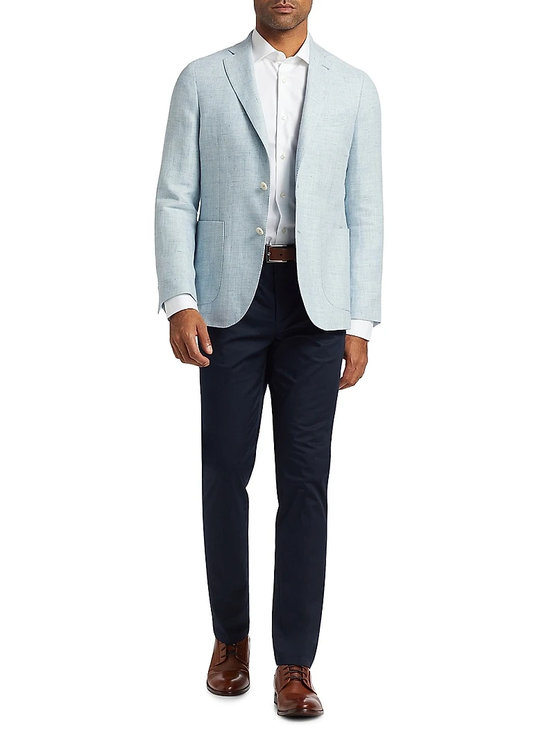 Linen & Wool Single-Breasted Blazer