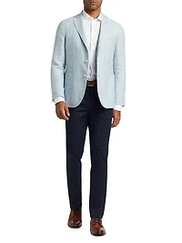 Linen & Wool Single-Breasted Blazer