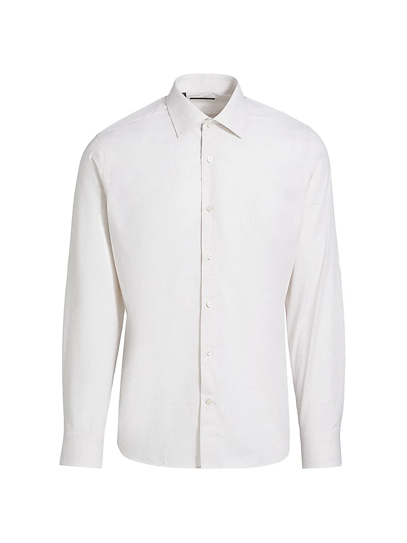 Heathered Cotton Dress Shirt