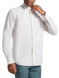 Heathered Cotton Dress Shirt
