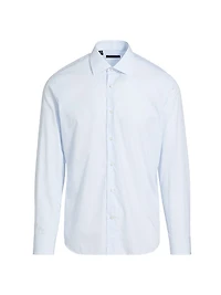 Striped Cotton Twill Dress Shirt