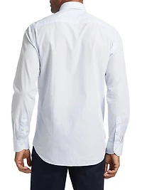Striped Cotton Twill Dress Shirt