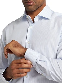 Striped Cotton Twill Dress Shirt