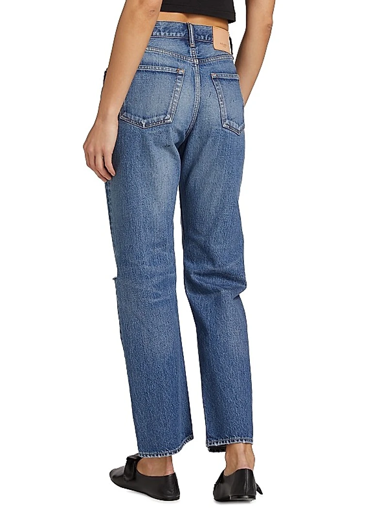 Gulfport Distressed Wide-Straight Jeans