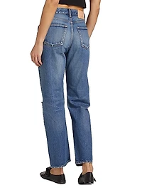 Gulfport Distressed Wide-Straight Jeans