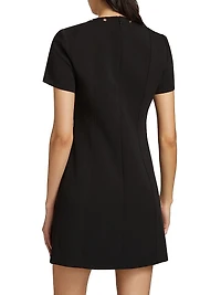 Cotton Short-Sleeve Minidress