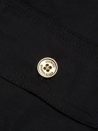 Cotton Lace-Up Short-Sleeve Shirt