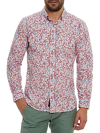Kamari Printed Button-Down Long-Sleeve Shirt