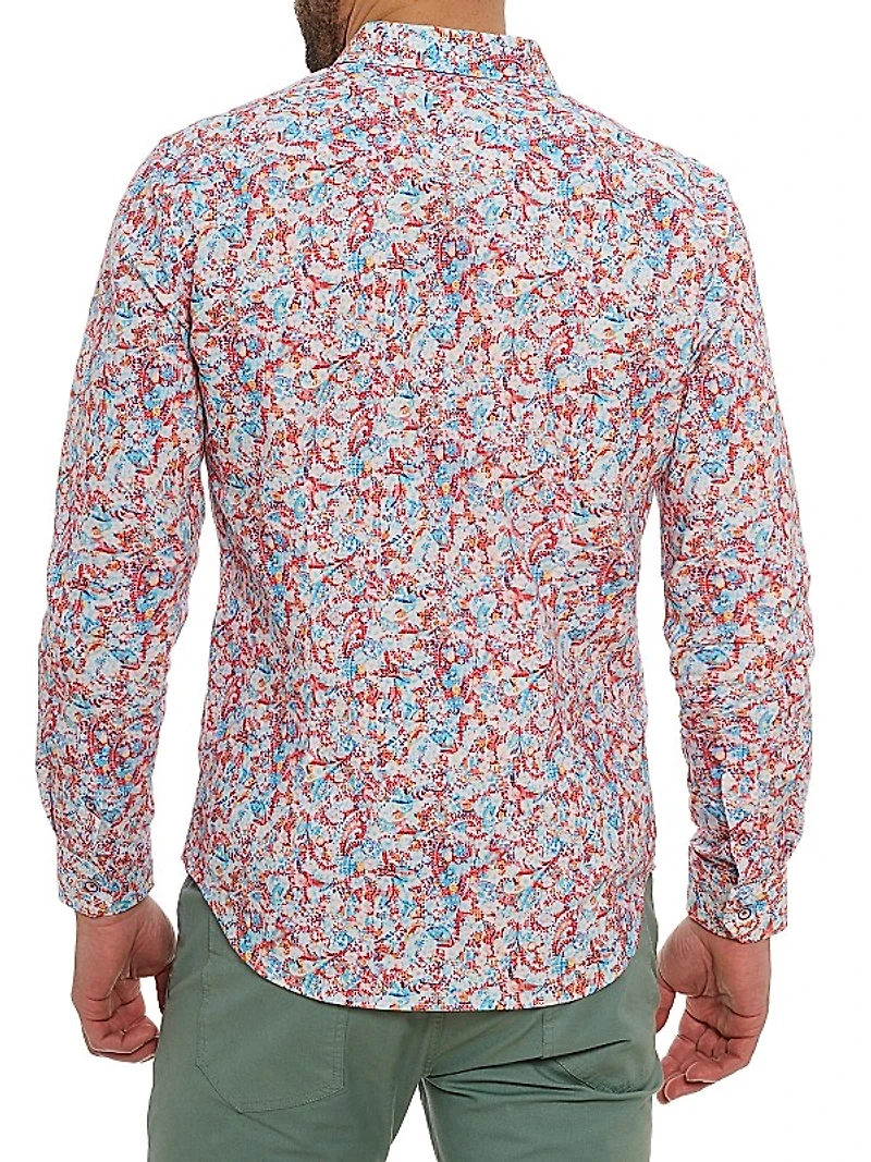 Kamari Printed Button-Down Long-Sleeve Shirt