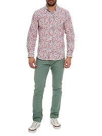 Kamari Printed Button-Down Long-Sleeve Shirt