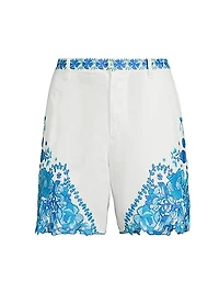 Tai Embroidered Linen Shorts