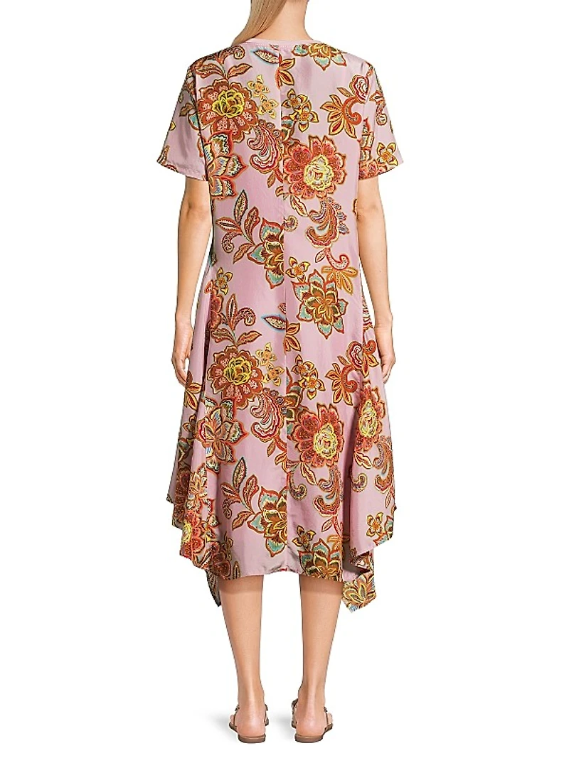 Messina Floral Silk Dress