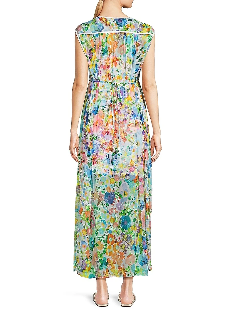 Dylane Floral Silk Maxi Dress