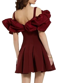 Crepe Faille Godet-Hem Minidress