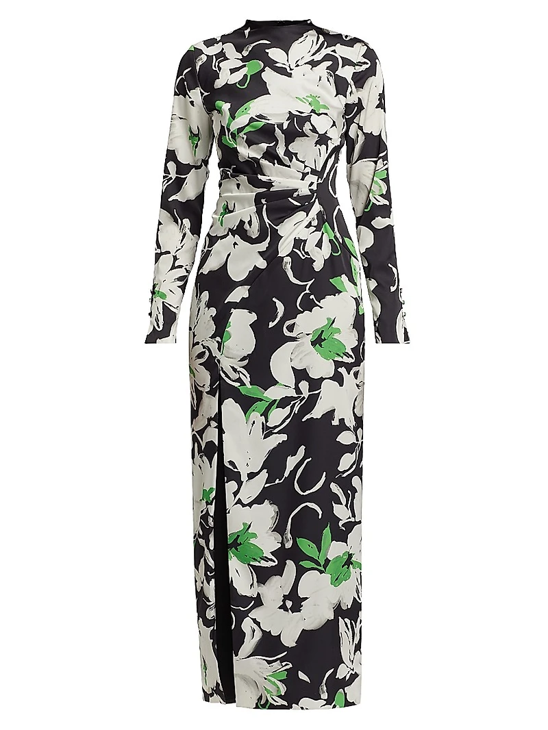 Floral Crêpe Sheath Midi-Dress