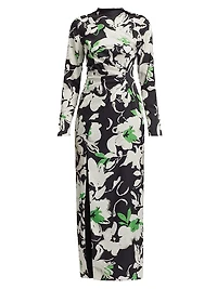 Floral Crêpe Sheath Midi-Dress