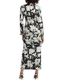 Floral Crêpe Sheath Midi-Dress