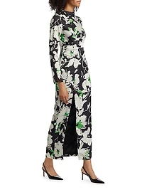 Floral Crêpe Sheath Midi-Dress