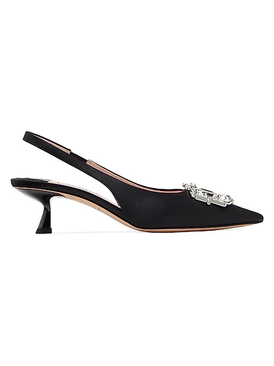 Casual Renata 50MM Crystal-Embellished Slingback Pumps
