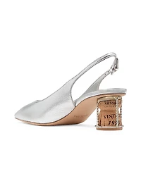 Soiree 60MM Metallic Leather Cork-Heel Pumps