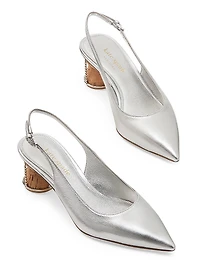 Soiree 60MM Metallic Leather Cork-Heel Pumps