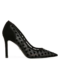 Hazel 95MM Polka-Dot Mesh Pumps
