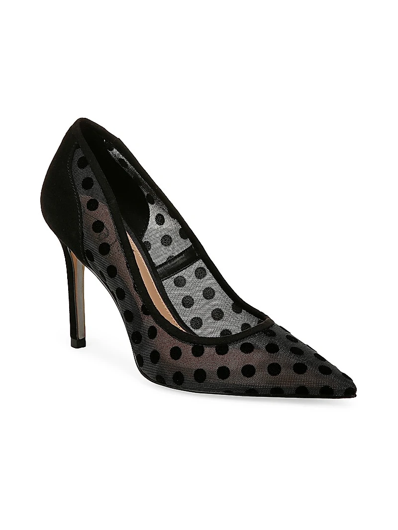 Hazel 95MM Polka-Dot Mesh Pumps