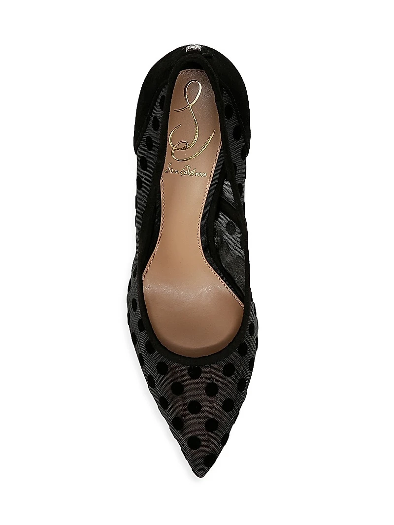 Hazel 95MM Polka-Dot Mesh Pumps