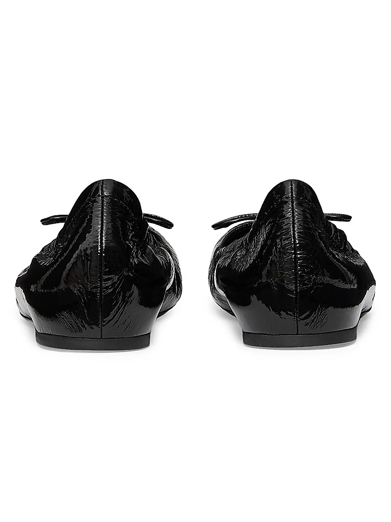 VLogo Signature Patent Leather Ballerina Flats