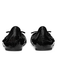 VLogo Signature Patent Leather Ballerina Flats