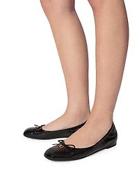 VLogo Signature Patent Leather Ballerina Flats